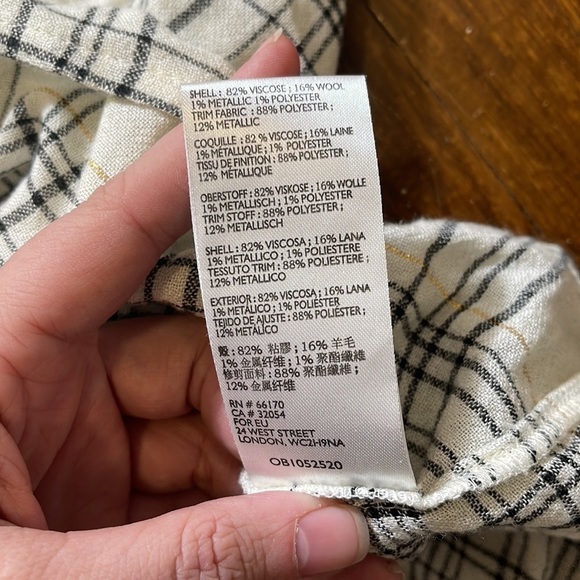 Anthropologie Boho Tiered Plaid Metallic Floral Darlene Blouse - Picture 6 of 6